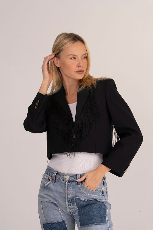 Vintage Tailored Fringe Crop