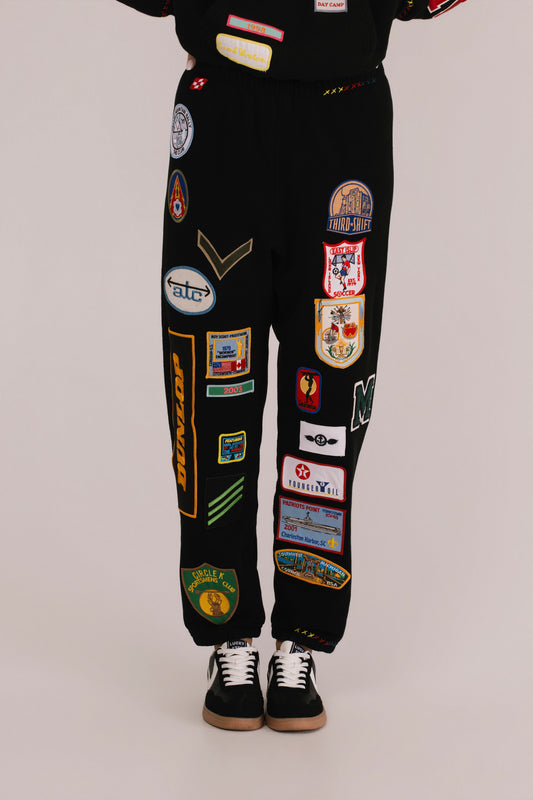 All Over Patched Sweatpants