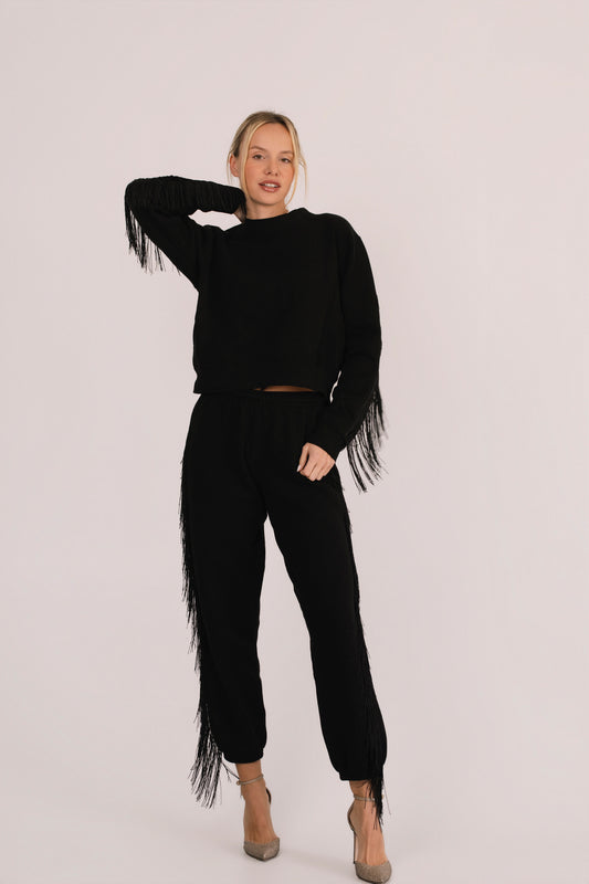 Riley Fringe Crewneck