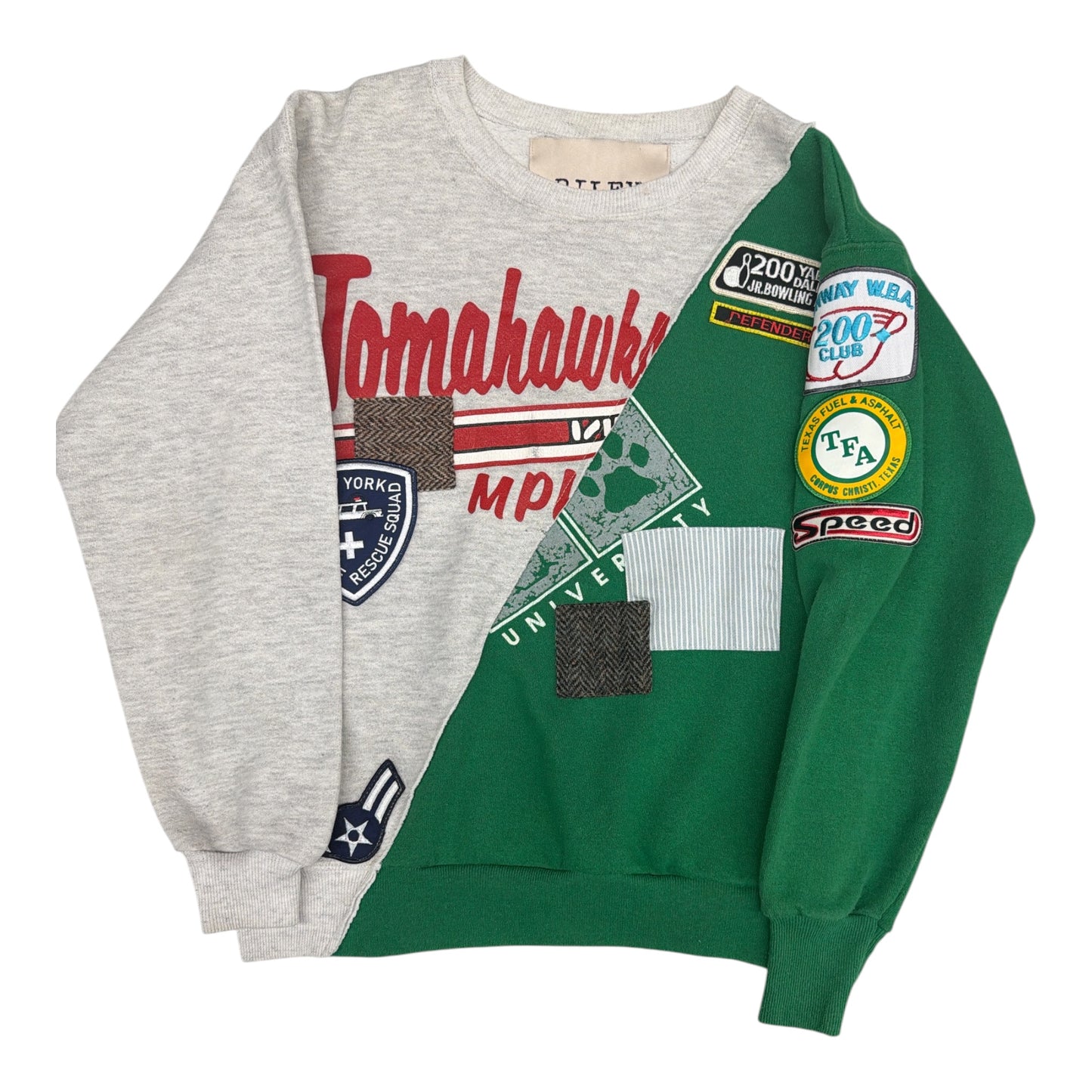 Transfer Student Split Vintage Crewneck "Tomahawks"