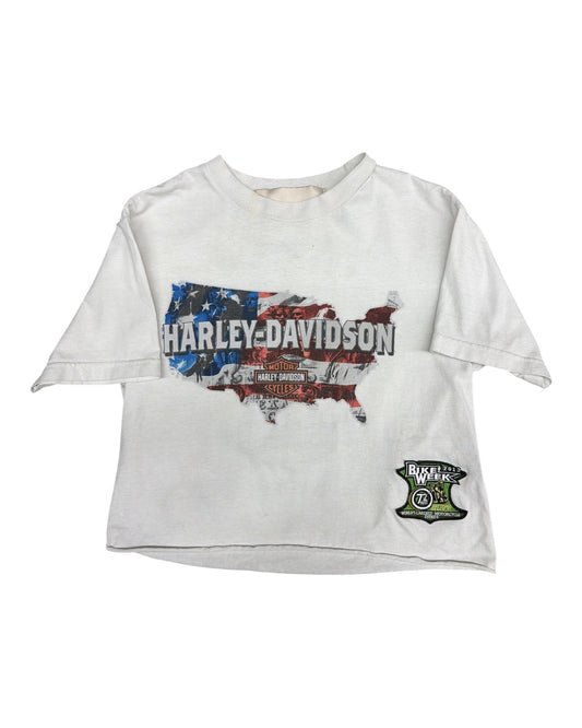 Harley Davidson Cropped and Patched T-Shirt