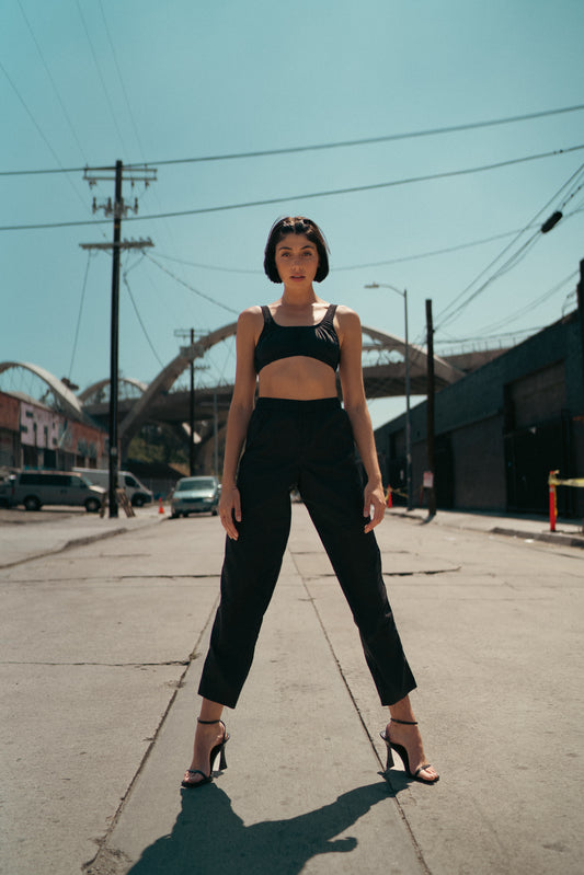 Nylon Bra Top in Navy