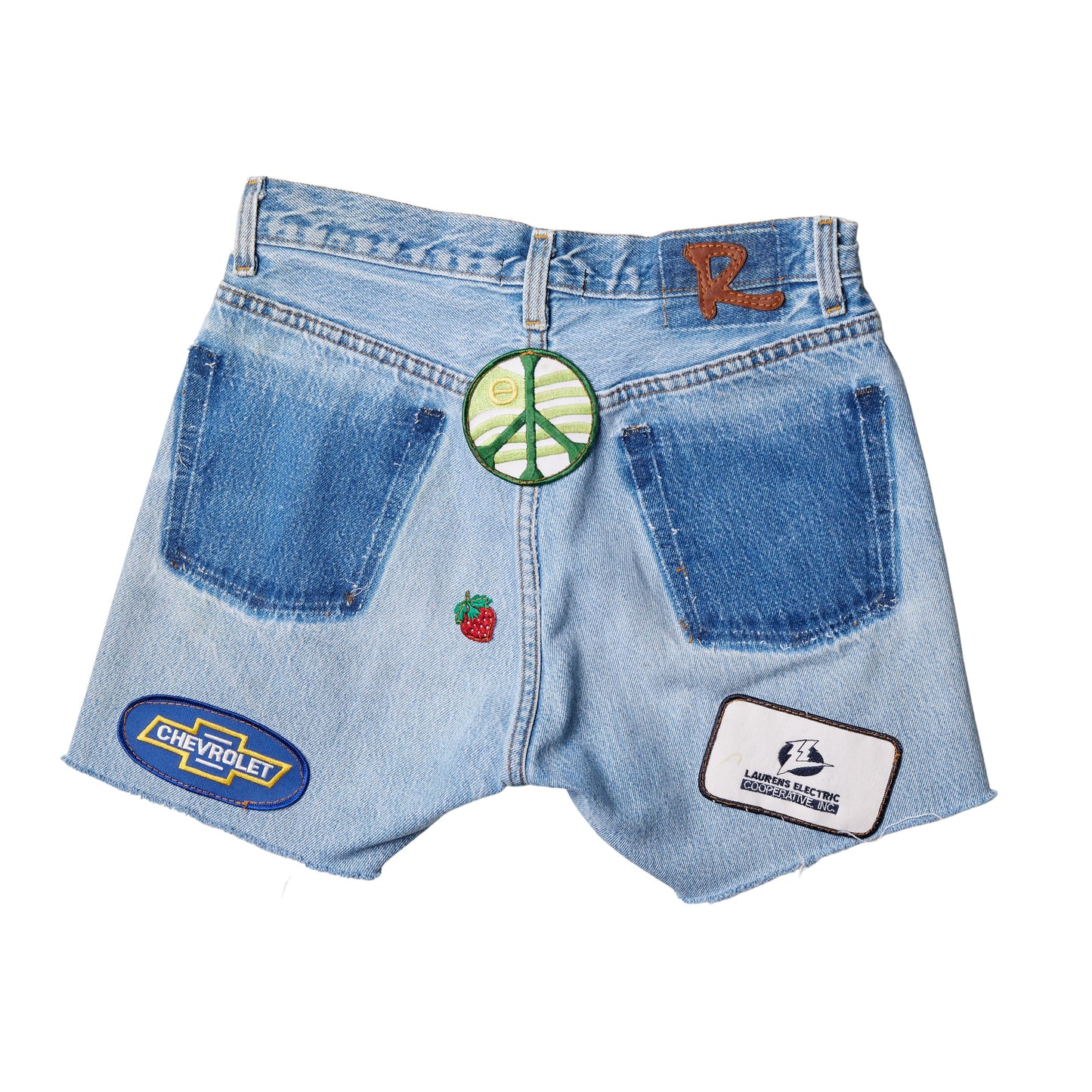 All Patched Up Denim Cut Off Shorts