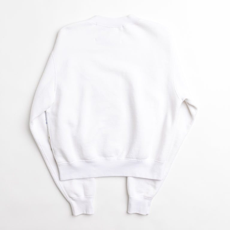 White Totally Patched Up Crewneck