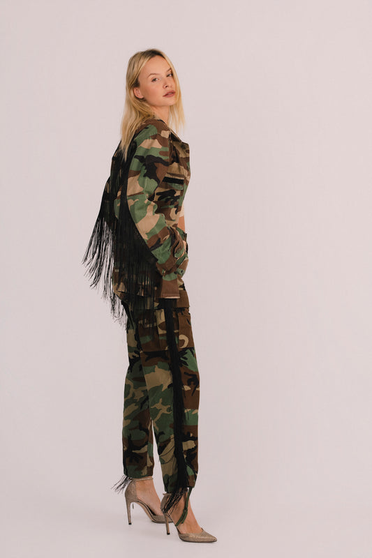 Riley Fringe Camo Field Jacket