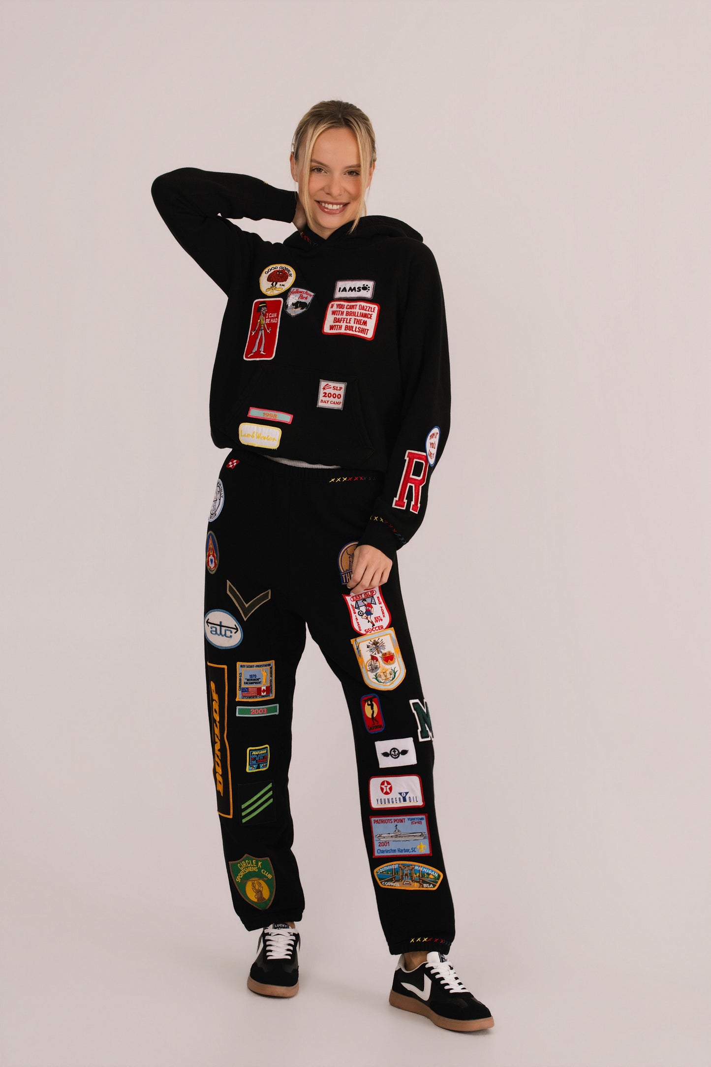 All Over Patched Sweatpants