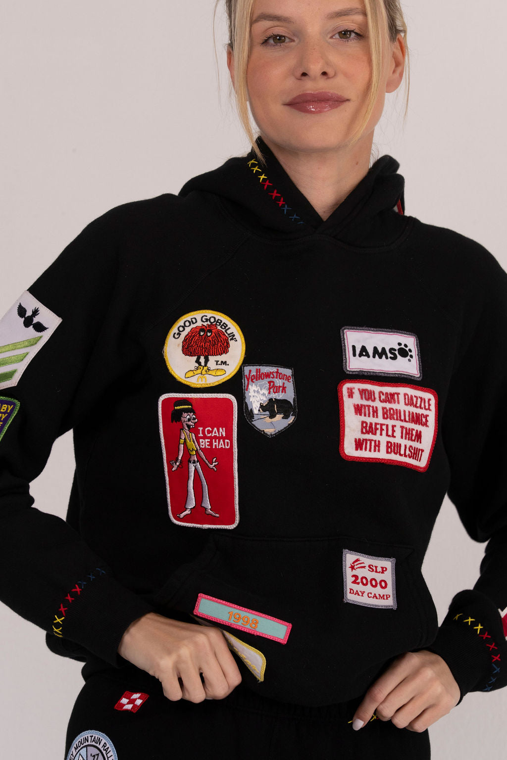 All Over Patched Hoodie