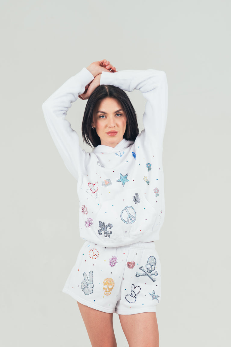 Rhinestone Applique Hoodie