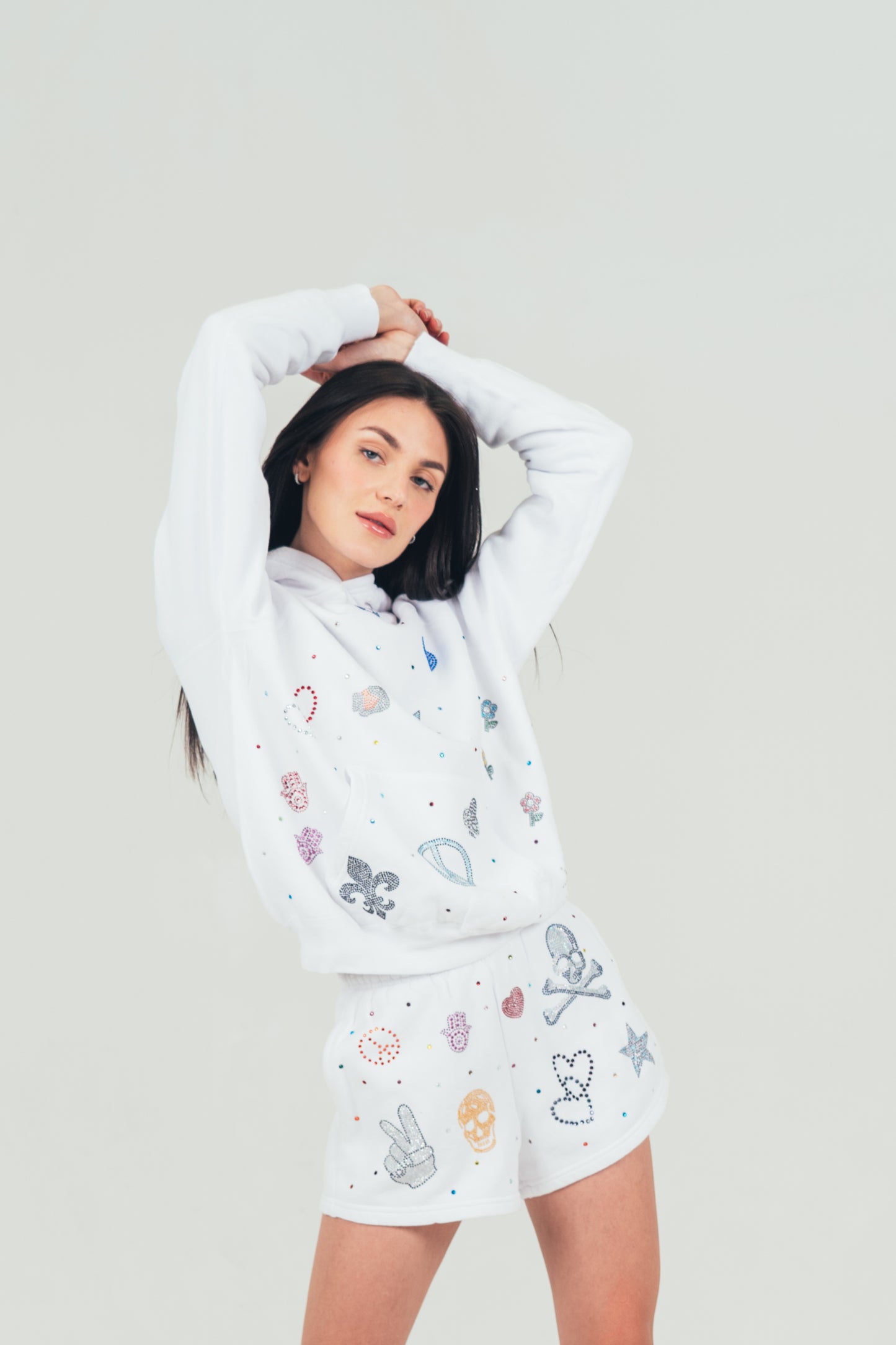 Rhinestone Applique Hoodie