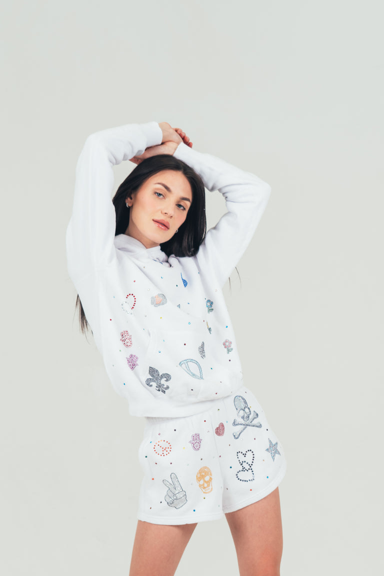 Rhinestone Applique Hoodie