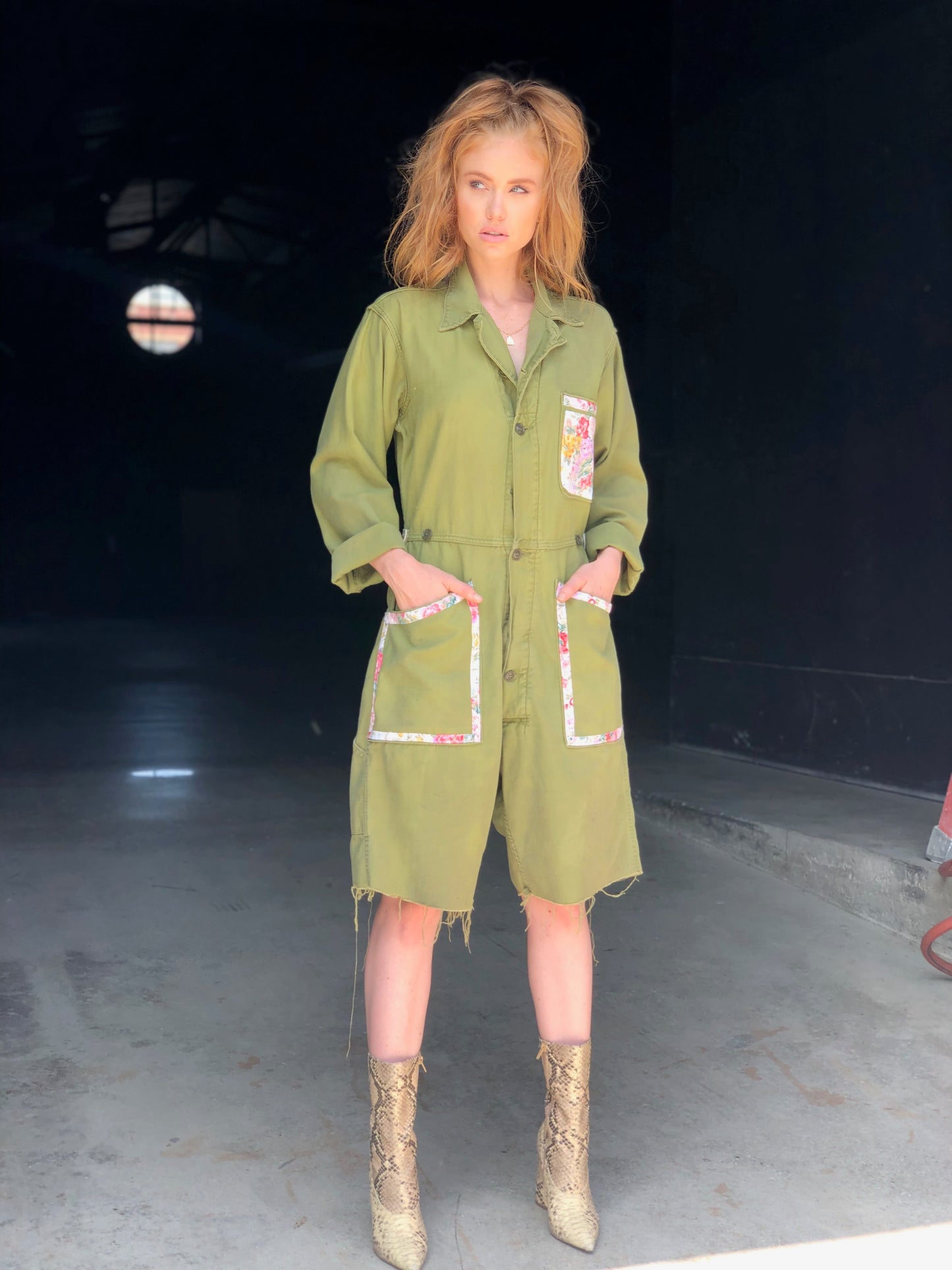 Flower Child Cut-Off Vintage Coveralls