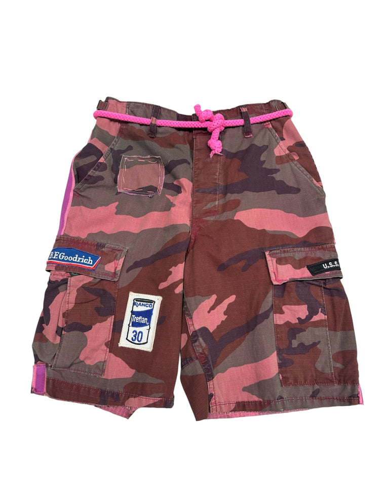 Hot Pink Camo Patched Up Walking Short