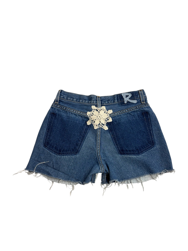 Lattice Denim Cut-Off Short