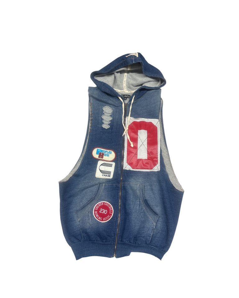 Vintage Indigo All Patched Up Number Vest