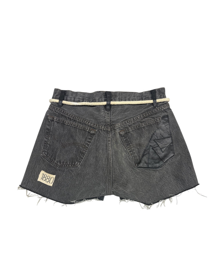 Leather Piecey Cut-Off Short