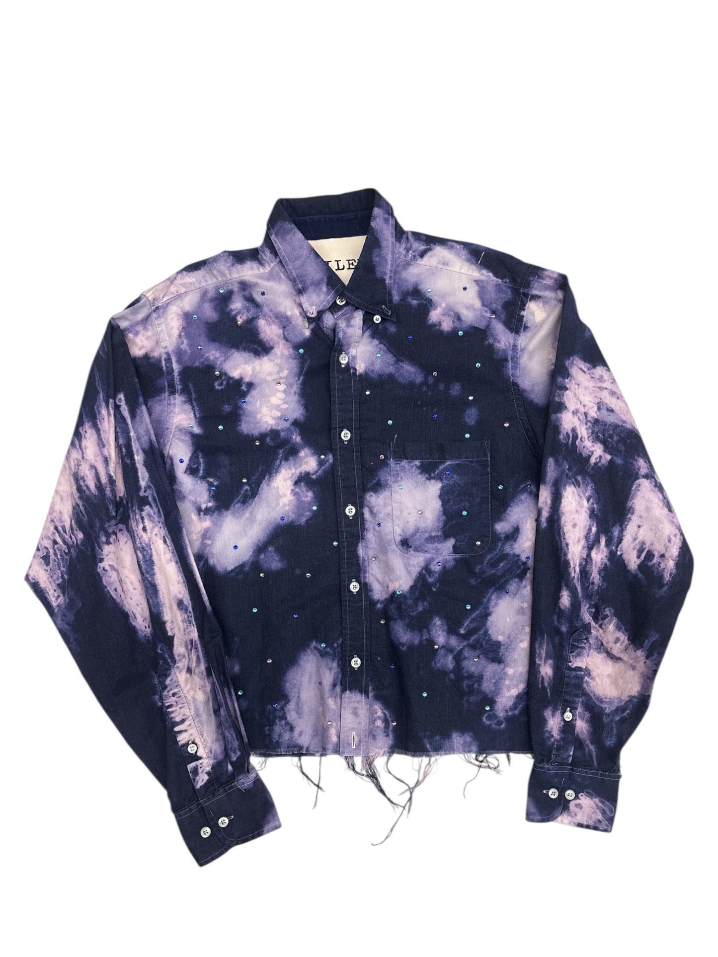 Bedazzled Pop Rocks Cropped Dress Shirt