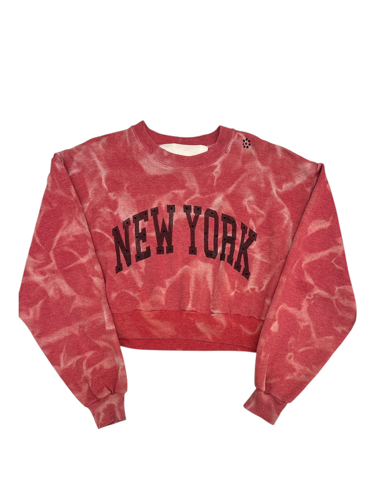 New York Swirl Cropped Crewneck