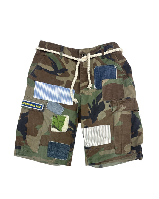 Tonal Patch Long Camo Shorts