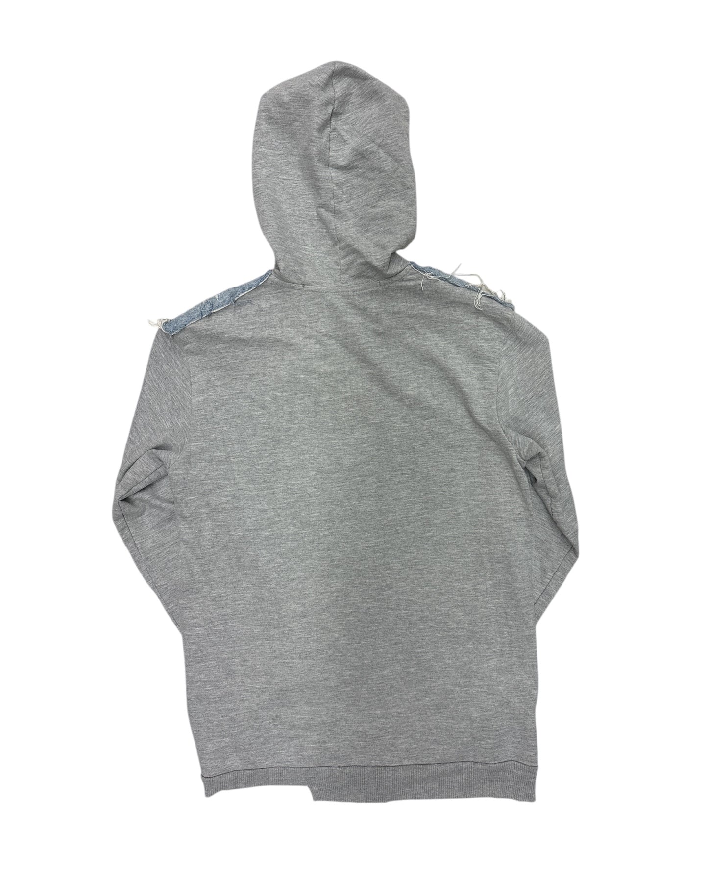 Heather Grey Distressed/Studded Zip Up Hoo