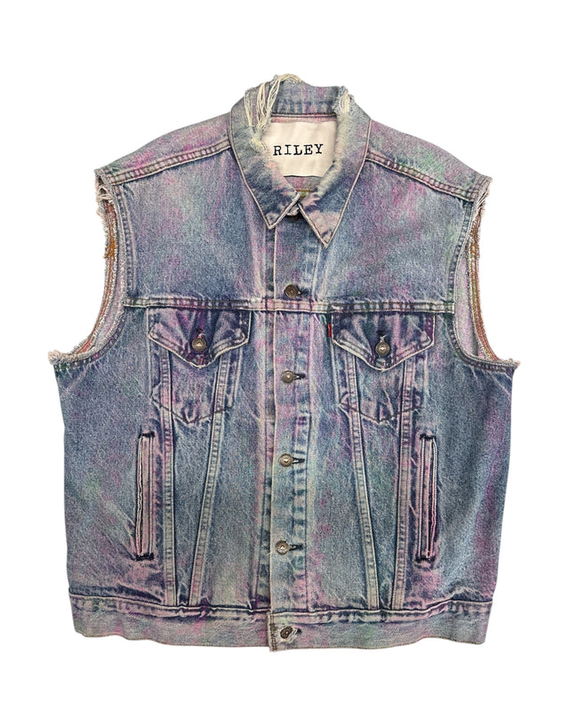 Tie Dye Denim Vest