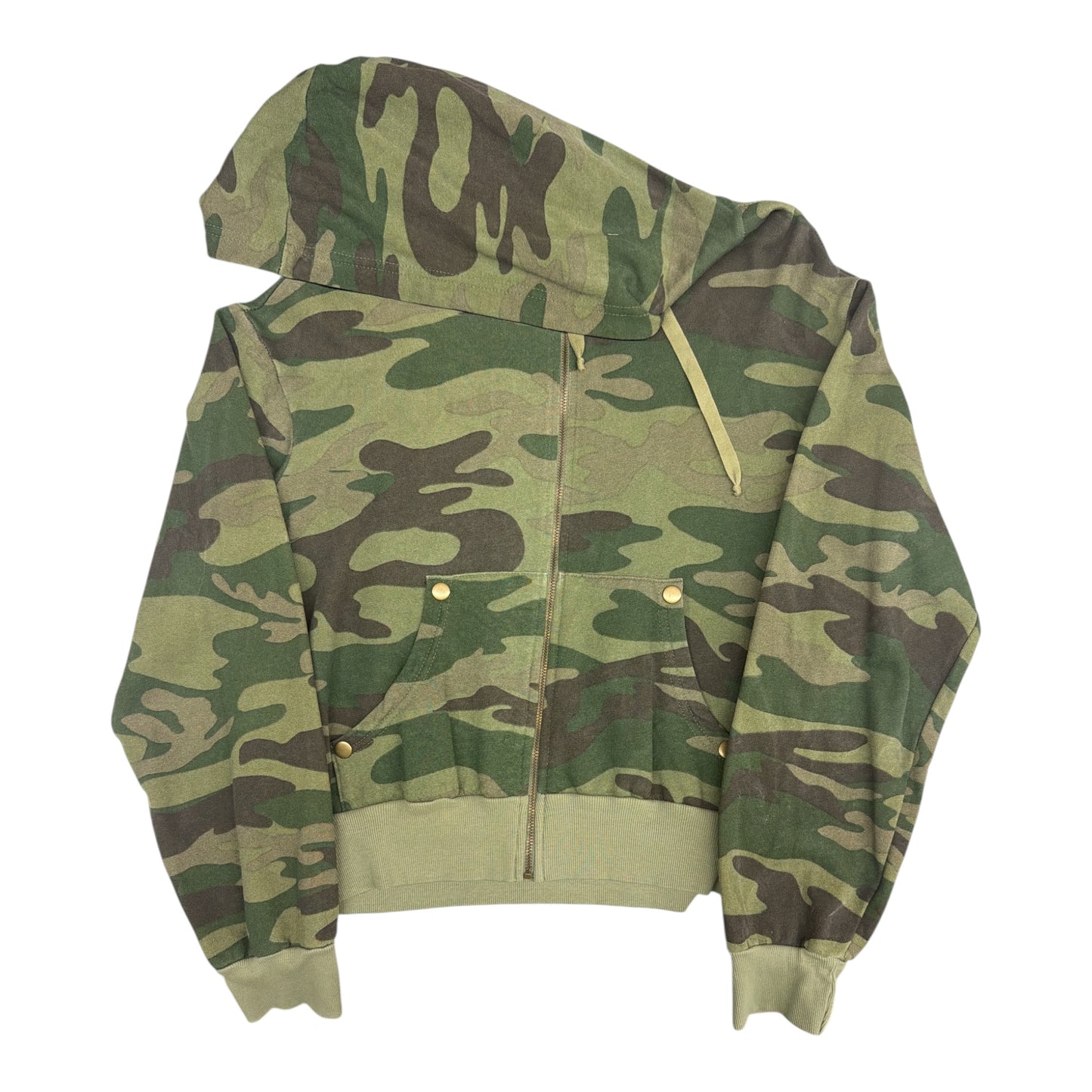 Camo Hoodie with Patchwork + Studs