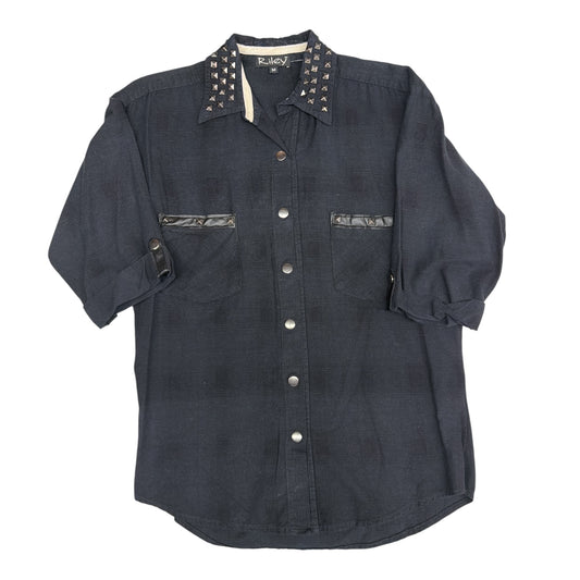 Charcoal Flannel Studded Shirt