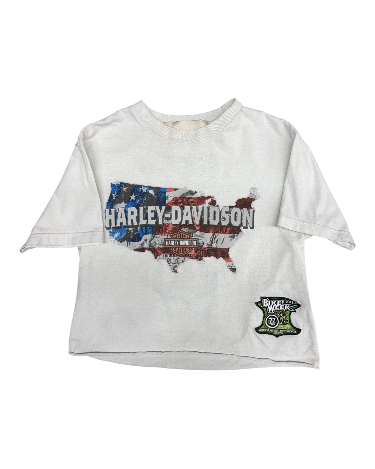 Harley Davidson Cropped and Patched T-Shirt