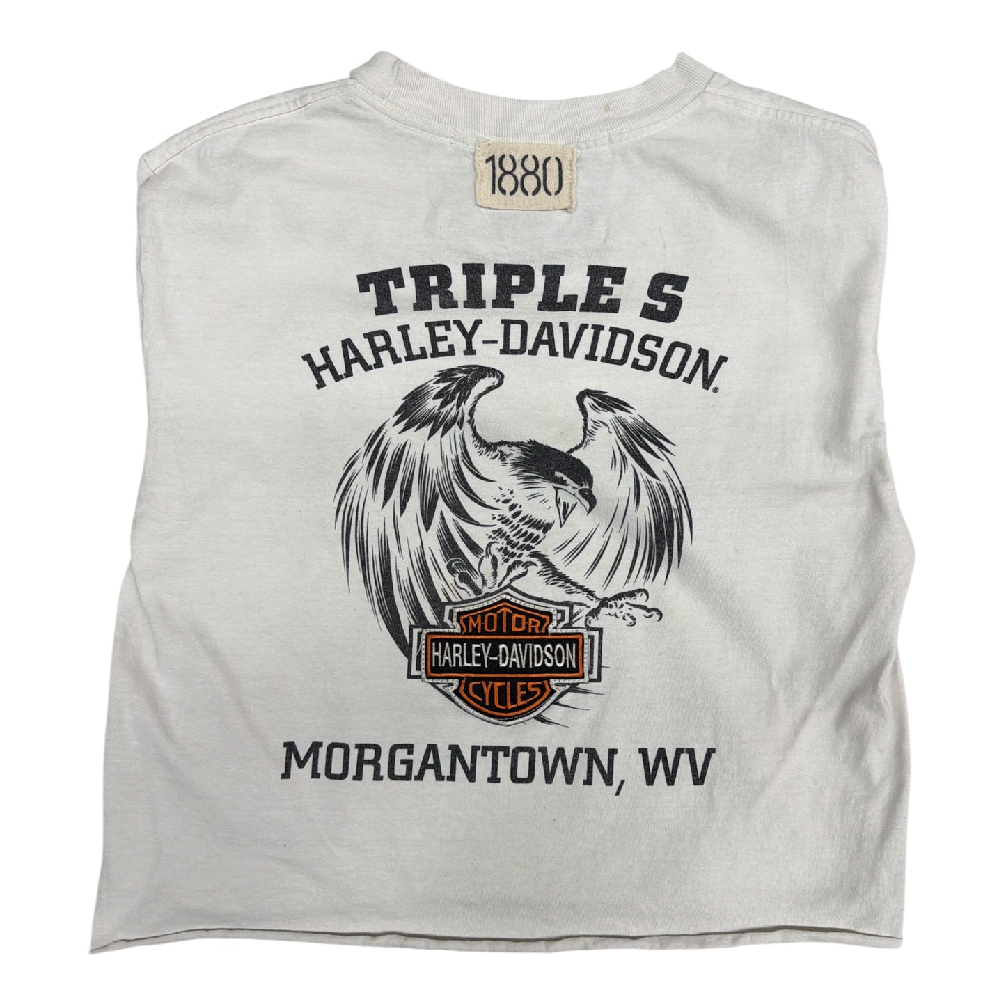 Harley Davidson Cropped and Patched T-Shirt