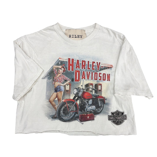 Harley Davidson Cropped and Patched T-Shirt