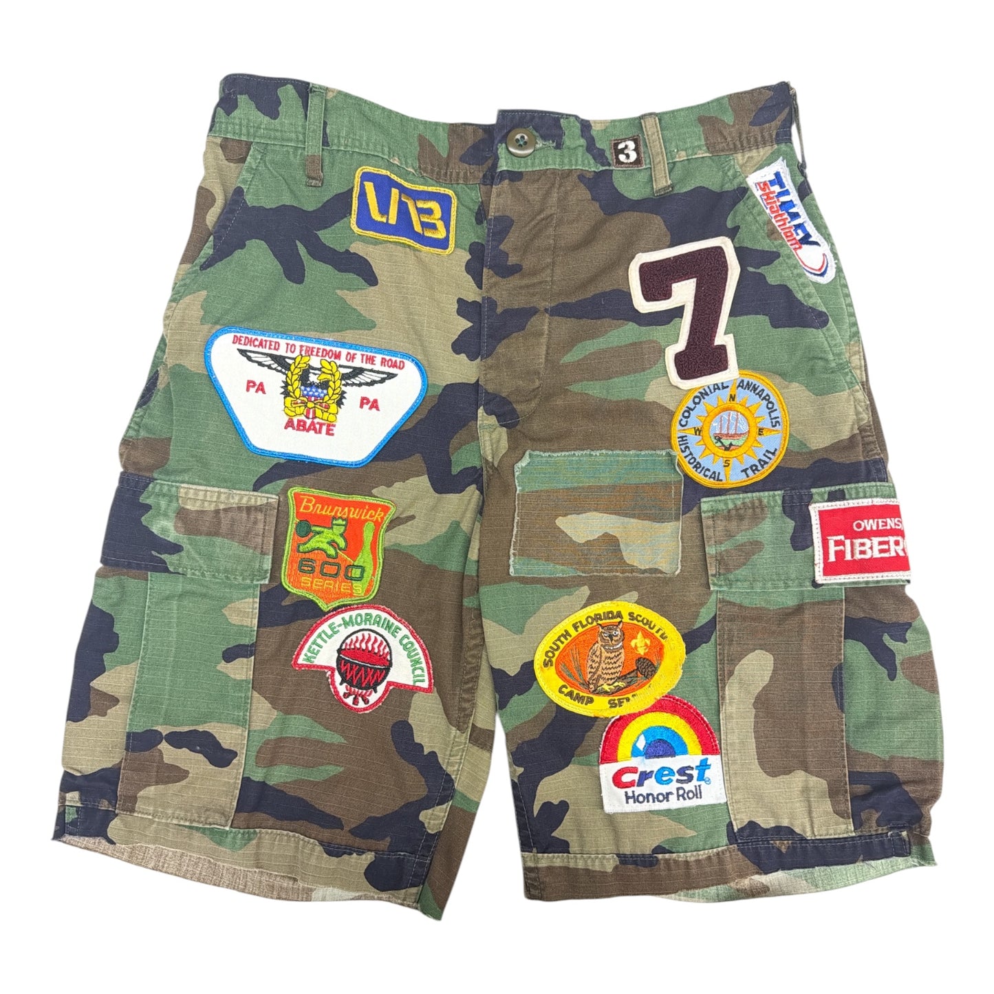 All Patched Up Camo Bermudas