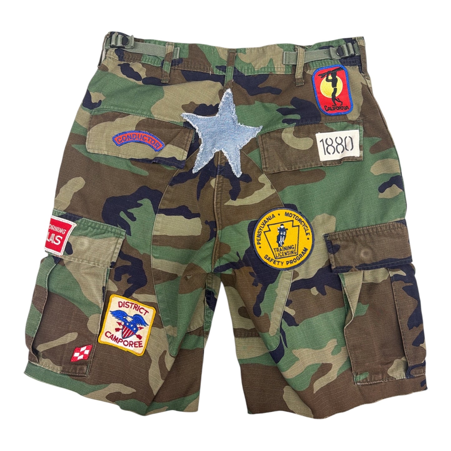 All Patched Up Camo Bermudas