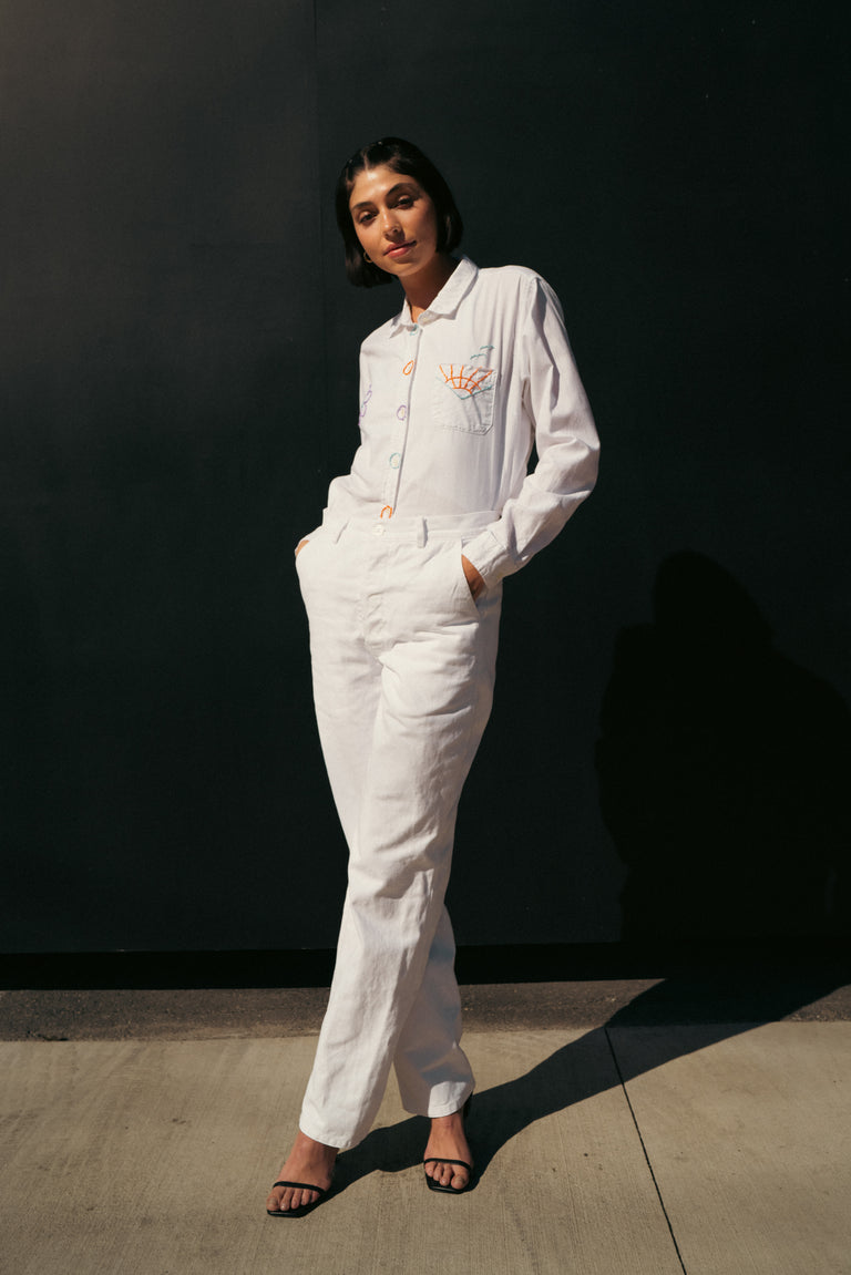 White Workwear Pants