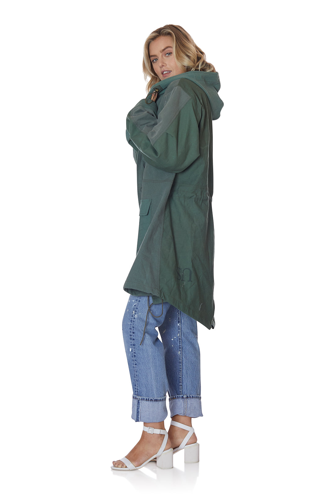 Reconstructed Military Fatigue Hooded Parka