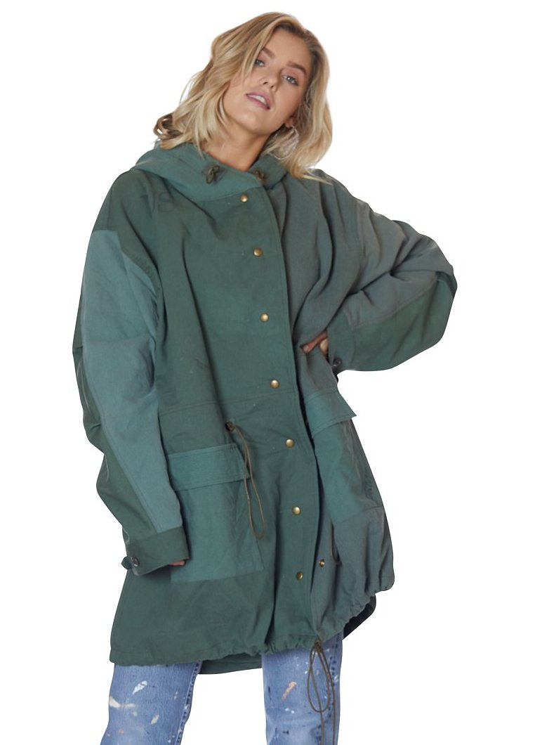 Reconstructed Military Fatigue Hooded Parka