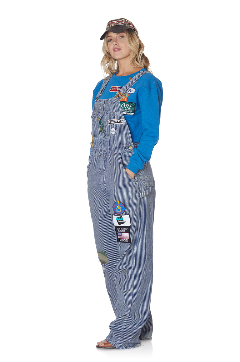Choo Choo on This Vintage Stripe Overalls