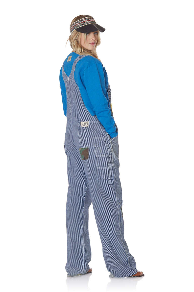 Choo Choo on This Vintage Stripe Overalls