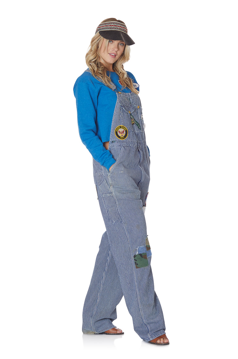 Choo Choo on This Vintage Stripe Overalls