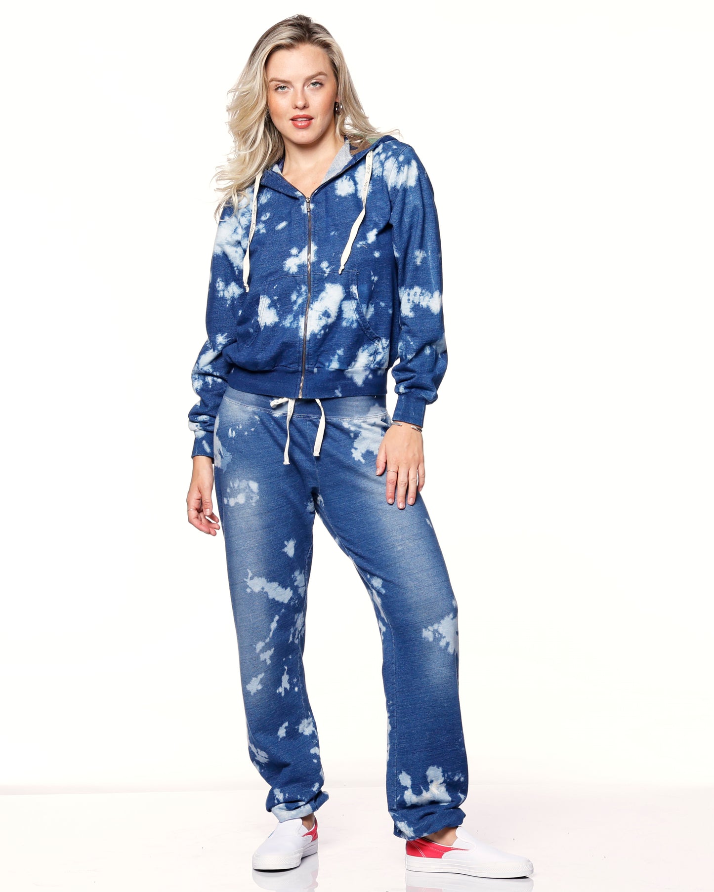 Indigo Swirl Zip Up Hoodie